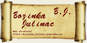 Božinka Julinac vizit kartica